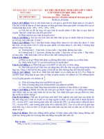 ĐỀ THI HỌC SINH GIỎI MÔN SINH HỌC TỈNH PHÚ THỌ NĂM HỌC 2010-2011 CÓ ĐÁP ÁN