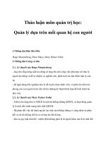 Thảo luận môn quản trị học: Quản lý dựa trên mối quan hệ con người