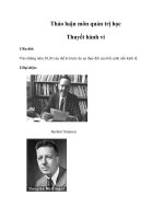 Thảo luận môn quản trị học: Thuyết hành vi