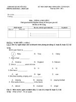 ĐỀ THI HỌC SINH GIỎI MÔN TIẾNG ANH