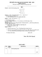 Đề và đáp án thi HKII Toán 9 (đề 1)