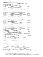 Đề thi anh văn 6 nội dung bài 12,13,14 - Kỳ II