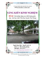 Giải pháp nâng cao chất lượng giáo dục  cho học sinh Tiểu học huyện Tây Giang