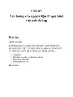 Ảnh hưởng của nguyên liệu tới quá trình sản xuất đường