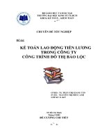 Kế TOáN LAO ĐộNG TIềN LƯƠNG TRONG CÔNG TY CÔNG TRìNH ĐÔ THị BảO LộC