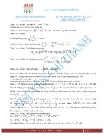 Đề kèm đáp án đề thi thử lần thứ 4 môn toán 2015