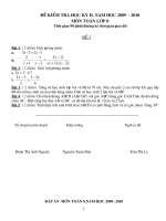 Đề và đáp án thi HKII Toán 7 (đề 1)