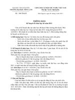 THÔNG BÁO HỌC HÈ