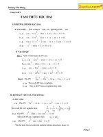 Tam thức bậc hai và ứng dụng của tam thức bậc hai