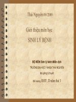 Bài giảng môn sinh lý bệnh miễn dịch  giới thiệu môn sinh lý bệnh