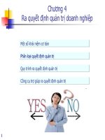 Slide môn quản trị doanh nghiệp: Chương 4: Ra quyết định quản trị doanh nghiệp