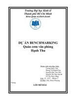 tiểu luận quản trị kinh doanh  DỰ ÁN BENCHMARKING Quán cơm văn phòng Hạnh Thu