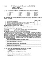 2 Đề và đáp án HKII Anh văn 8 hay