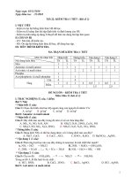 Đề KT 1 tiết Hóa 11+ Ma tran + ĐA