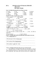 2 Đề và đáp án thi HKII Anh văn 6 hay