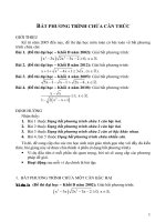 BẤT PHƯƠNG TRÌNH CHỨA CĂN THỨC