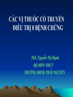 Bài giảng y học cổ truyền 8 vị thuốc cổ truyền điều trị bệnh  thuốc hành khí   ths  nguyễn thị hạnh ( đh y khoa thái nguyên)