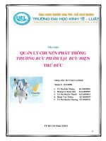 Tiểu luận Quản lý chuyển phát thông thường bưu phẩm tại bưu điện Thủ Đức