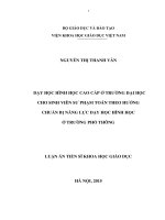Dạy học hình học cao cấp ở trường đại học cho sinh viên sư phạm toán theo hướng chuẩn bị năng lực dạy học hình học ở trường phổ thông