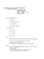 Đề thi toán HKII tham khảo lớp 6