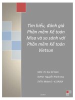 Tiểu luận Tìm hiểu, đánh giá phần mềm kế toán Misa và so sánh với phần mềm kế toán Vietsun