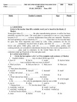 Kiem tra hoc ki II tieng anh lop 8