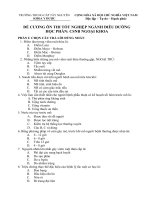 ĐỀ CƯƠNG ôn THI tốt NGHIỆP NGÀNH điều DƯỜNG