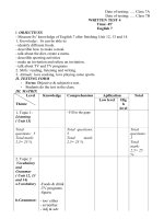 Dề số 4 Tiếng Anh 7 ma trận mới