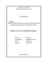 Đánh giá công tác quản lý nhà nước về môi trường trên địa bàn huyện pác nặm, tỉnh bắc kạn
