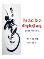 Thư pháp - Tôi ơi đừng tuyệt vọng