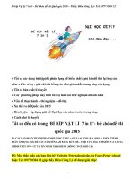 PHƯƠNG PHÁP và TRẮC NGHIỆM lý THUYẾT vật lý CHỌN lọc 2015