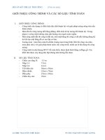 ĐỒ ÁN KỸ THUẬT THI CÔNG GIỚI THIỆU CÔNG TRÌNH VÀ CÁC SỐ LIỆU TÍNH TOÁN