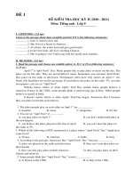 Đề thi để nghị HK2 NH 10-11