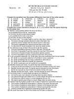 Đề+ĐA thi thử ĐH môn Tiếng Anh 2011