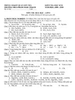 Đề kiểm tra Hóa học 8