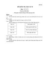 2 Đề và đáp án thi HKII Sử 6