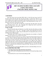 MỘT VÀI KINH NGHIỆM NÂNG CAO CHẤT LƯỢNG HOẠT ĐỘNG TỔ BỘ MÔN TRONG TRƯỜNG THSC