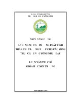 Áp dụng một số phương pháp tính toán chất lượng nước cho các sông thuộc lưu vực sộng nhuệ đáy