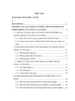 luận văn tài chính ngân hàng Phân tích tình hình tài chính trong các công ty cổ phần thuộc Tổng công ty Hàng không Việt Nam