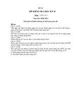 2 Đề và đáp án HKII Vật Lý 8