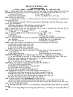 Trắc nghiệm chương 1: Cơ thể và môi trường