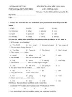 Đề kiểm tra học kì II- Môn T.Anh lớp 8