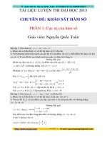 Bài tập cực trị hàm số có giải chi tiết