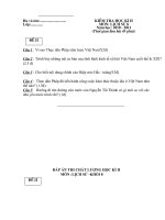 Đề và đáp án thi HKII Sử 8