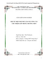 MỘT SỐ  BIỆN PHÁP ĐỂ LÀM TỐT CÔNG TÁC CHỦ NHIỆM LỚP TRONG TRƯỜNG THPT