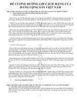 Câu hỏi và đáp án môn ĐLCM của ĐCSVN