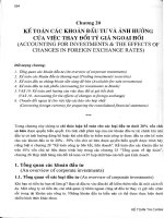 kế toán các khoản đầu tư  ảnh hưởng của việc thay đổi tỷ giá ngoại hối