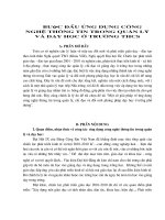 BƯớC ĐầU ứNG DụNG CÔNG NGHệ THÔNG TIN TRONG QUảN Lý Và DạY HọC ở TRƯờNG THCS ý, chỉ đạo và đổi mới phương pháp dạy học ở trường phổ thông