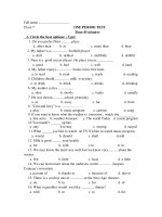 Đề kiểm tra 45 phút lớp 7 - lần 4