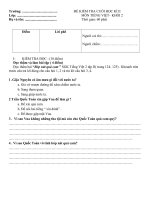 Đề Kiểm tra cuối Học kỳ II_Tiếng Việt lớp 2_1